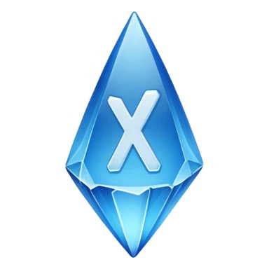 A white tick mark in a blue shard sticker