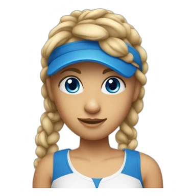pretty tennis player with big blue eyes sticker