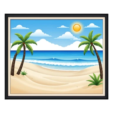 playa paisaje sin cuadros  sticker