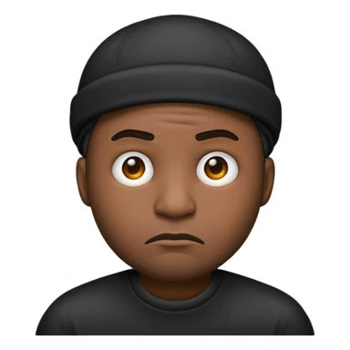 Black man emoji with a frown sticker