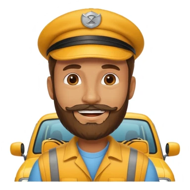 bearded taxi driver sticker