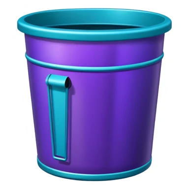 Glitter Purple and Cian  metal rubbish bin officer sticker