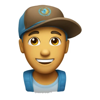 Un emoji sonriente sin un diente y con una gorra  sticker