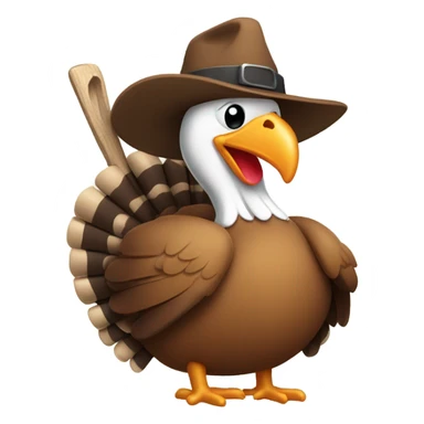 Sleepy turkey with a hat and a crowbar sticker