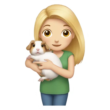Blonde Woman hugging a guineapig sticker