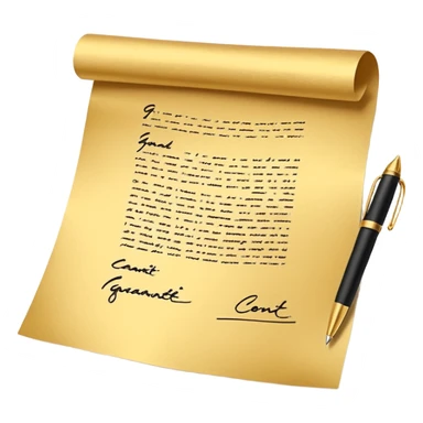 Professional guarantee contract golden paper signed sticker