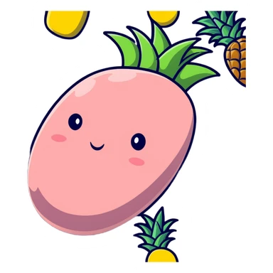 Delicious glazed ham with pineapple sticker