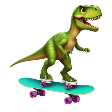 dinosaur skateboarding  sticker