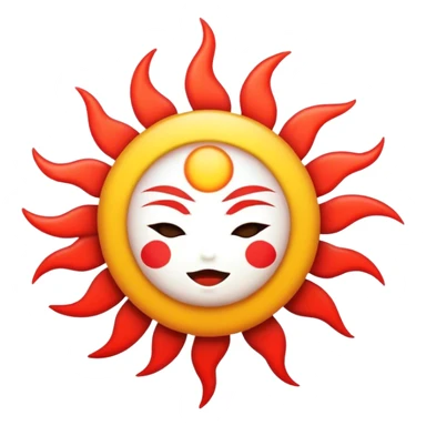 rising sun no face sticker