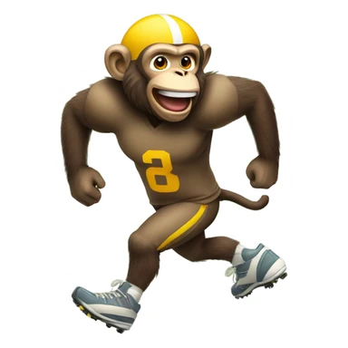Monkey hiking football  sticker