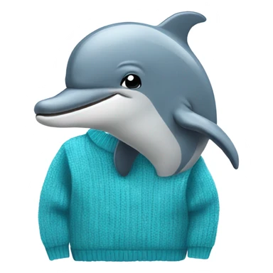 Dolphin in a sweater sticker