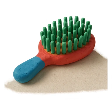 claymation style hairbrush sticker