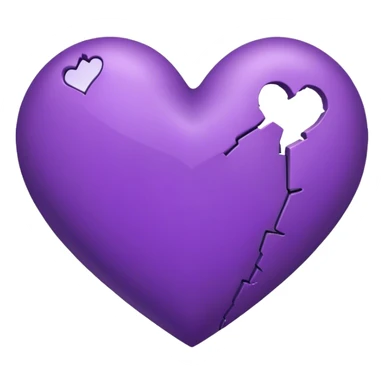 Broken purple heart sticker
