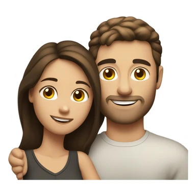 caucasians brunette couple hugging sticker