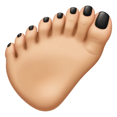 a foot toes with black toenail sticker