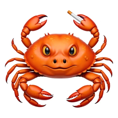 Fat crab holding a cigarette sticker