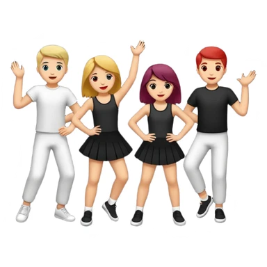 Schüler die auf einer schwarzen bühne tanzen mit dunlem hintergrund sticker