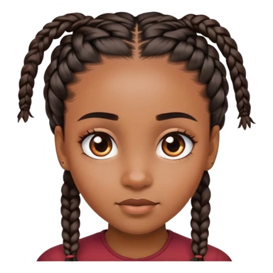 black girl with braids and with her eyebrows raised being curious sticker