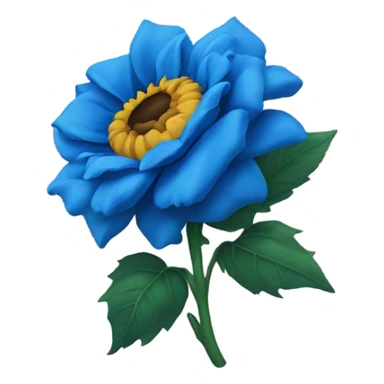 Blue rose and blue sunflower together sticker