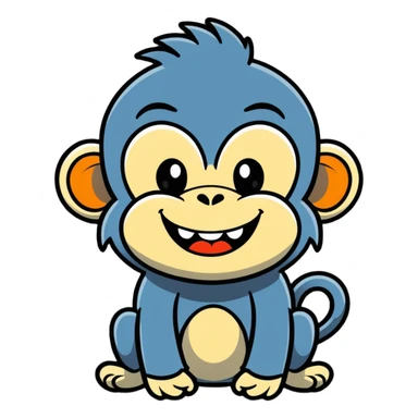 Monkey with a lot of hair and big scary smile sticker