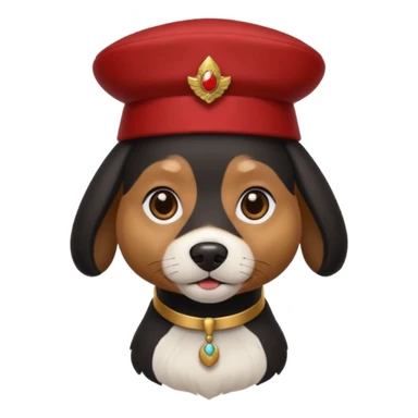 black suited dog with fes hat sticker