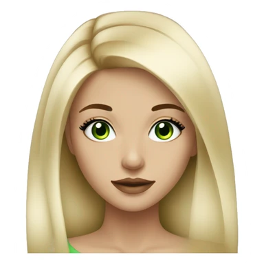 Blonde girl with black eyeliner and long lashes with green eyes sticker