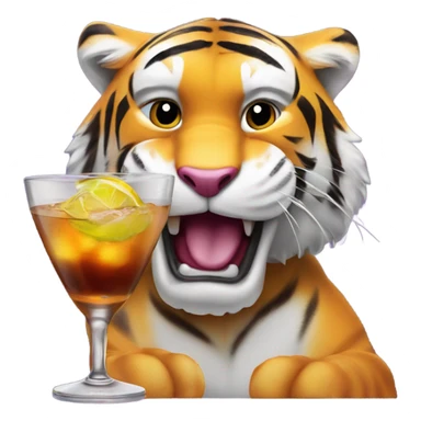 LSU Mike the Tiger with whiskey cocktail  sticker