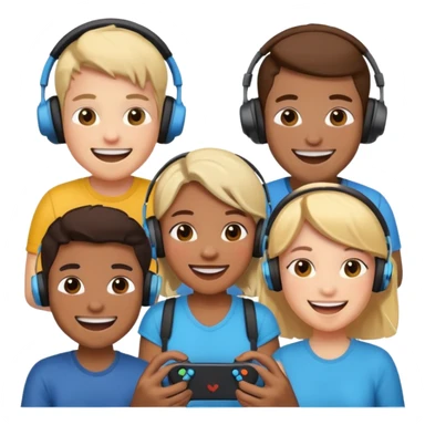 group of friends playing video games together sticker