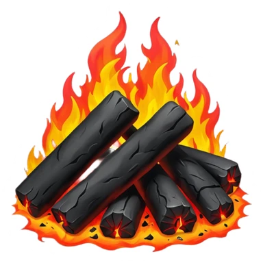 Red and black with fire with coal, hell view sticker