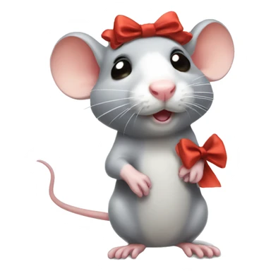cute rat with a bow sticker