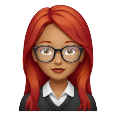 Una mujer con pelo rojo y lentes trigueña pelo largo sticker
