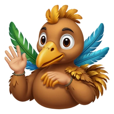 dodo crossing fingers for good luck sticker