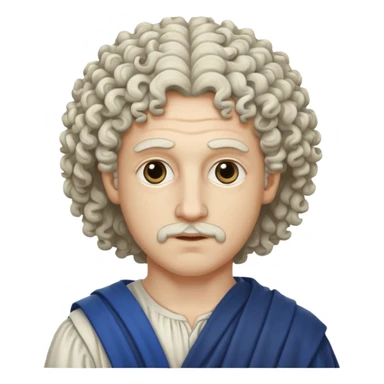 Emoji philosophe grec antique avec tout ce qui sont suivis donc les cheveux bouclés et tout ça quoi les cheveux blancs sticker