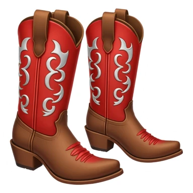 Red and brown cowgirl boots emoji sticker