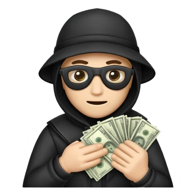 robber with money emojicreated using Al. Copy and paste robber with monev emoii to use or share on Discord and Slack. sticker