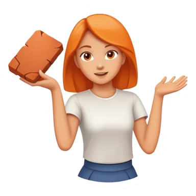 Girl with flying brick sticker