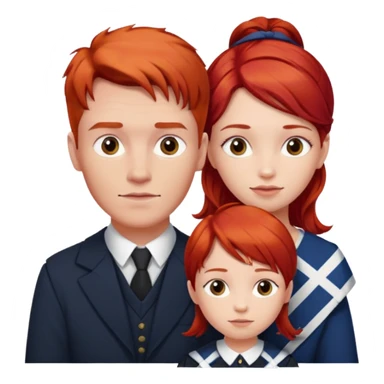 scottish family with son and daughter sticker