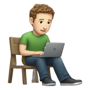zuckerberg working on his laptop  sticker