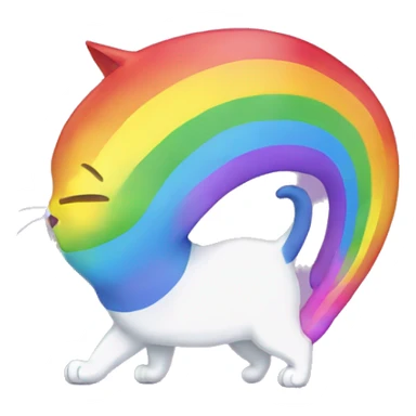 rainbow cat shooting rainbow from his butt sticker