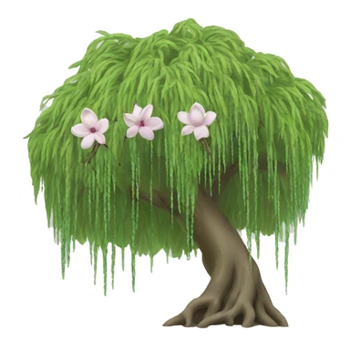 weeping willow and a magnolia tree combined  sticker