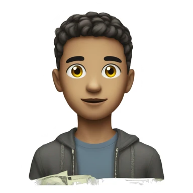 cute teenager boy with dollar sign eyes from romania sticker