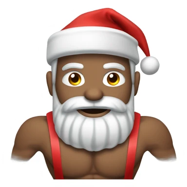 Body builder santa with gray goatee sticker