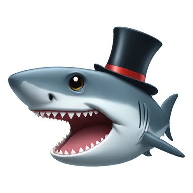 shark with tophat sticker