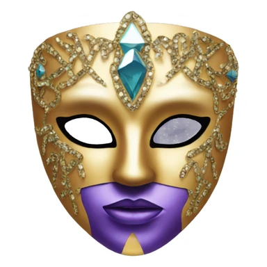 gold bedazzled masquerade mask  sticker