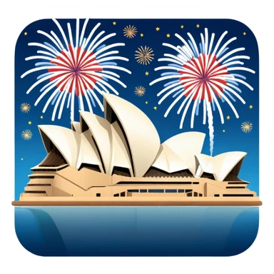Sydney Opera House with fireworks sticker