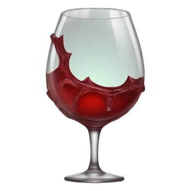 Broken red vine glass sticker