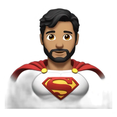 One Superman black hair and beard with cape sticker