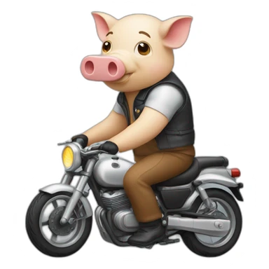 Cochon qui fait de la moto sticker