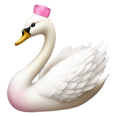 coquette swan with a pink bow on its head sticker