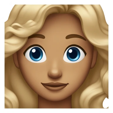 tan skin, blue eyes, wavy hair, tall, few freckles, zoomed out sticker